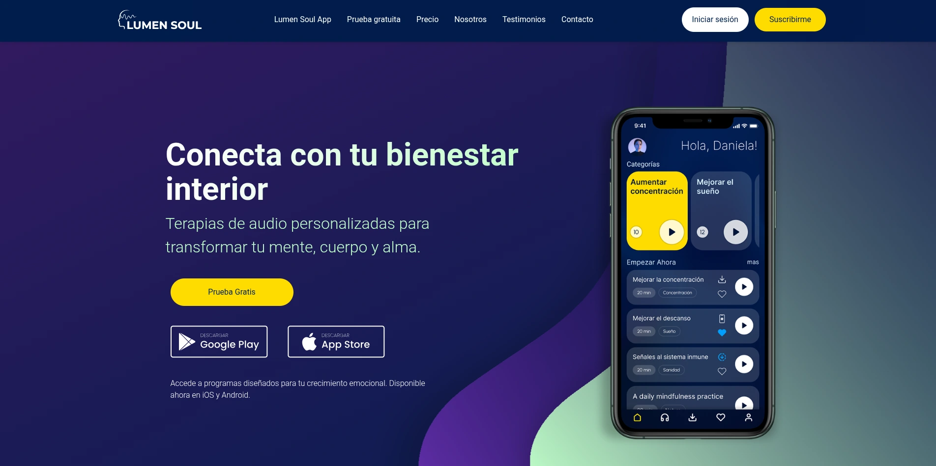 Aplicación móvil de bienestar espiritual
